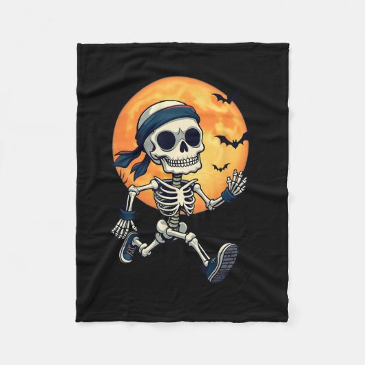 Running Skeleton Funny Halloween Kostuum Mannen Vr Fleece Deken (Voorkant)