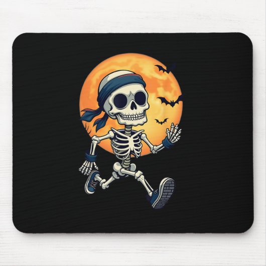 Running Skeleton Funny Halloween Kostuum Mannen Vr Muismat (Voorkant)