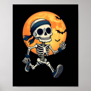 Running Skeleton Funny Halloween Kostuum Mannen Vr Poster