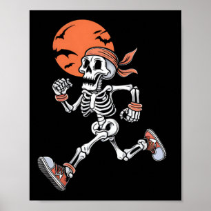 Running Skeleton Funny Halloween Kostuum Mannen Vr Poster