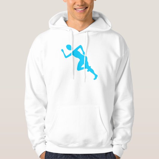 Running - Sky Blue Hoodie (Voorkant)