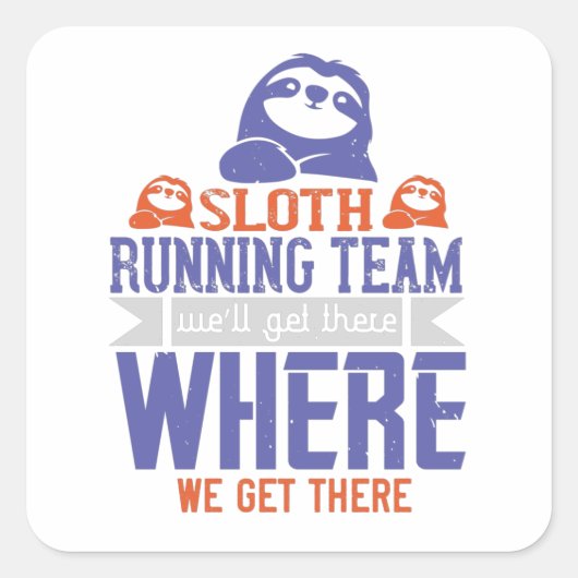 Running - Sleuf Running Team Vierkante Sticker (Voorkant)