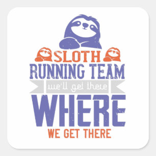 Running - Sleuf Running Team Vierkante Sticker
