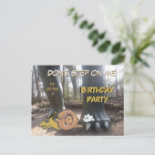 Running Snail Cartoon Birthday Invitation Postcard Feestdagenkaart (Staand voorkant)