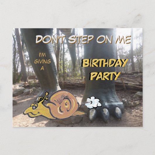 Running Snail Cartoon Birthday Invitation Postcard Feestdagenkaart (Voorkant)