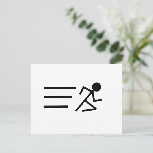 Running Stickman Briefkaart (Staand voorkant)