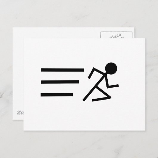 Running Stickman Briefkaart (Voorkant / Achterkant)