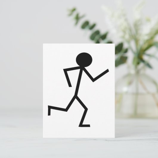 Running Stickman Briefkaart (Staand voorkant)