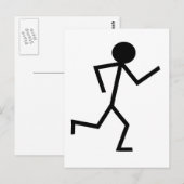 Running Stickman Briefkaart (Voorkant / Achterkant)