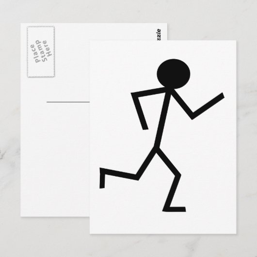 Running Stickman Briefkaart (Voorkant / Achterkant)