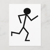 Running Stickman Briefkaart (Voorkant)
