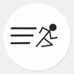 Running Stickman Ronde Sticker