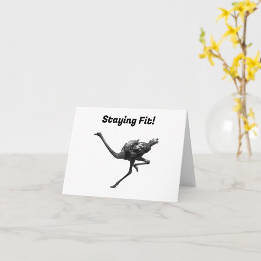 Running struisvogel inkt schets, coole atleet voge kaart (Gele Bloem)