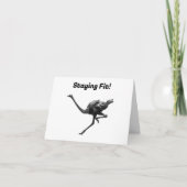 Running struisvogel inkt schets, coole atleet voge kaart (Voorkant)