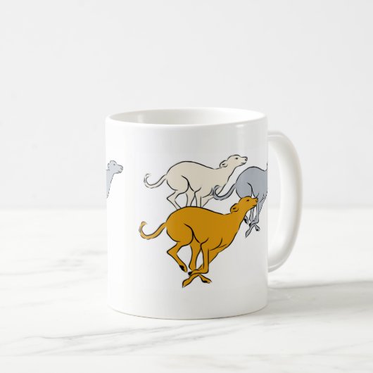 Running three koffiemok (Voorkant rechts)