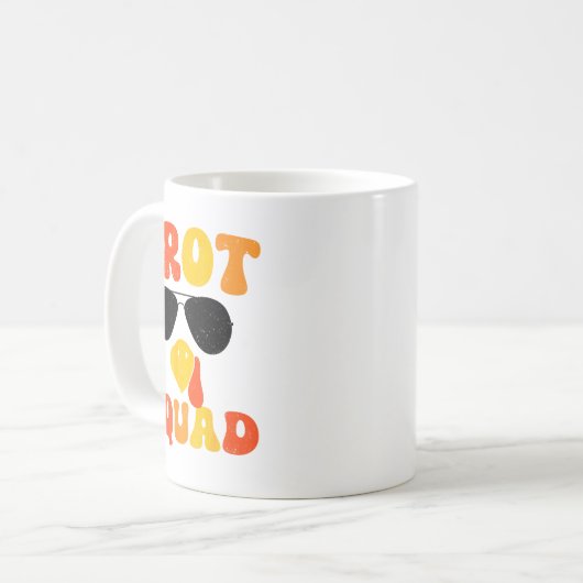 Running Turkey Sungles Trot Squad Thanksgiving Koffiemok (Voorkant links)