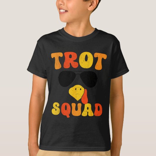 Running Turkey Sungles Trot Squad Thanksgiving T-shirt (Voorkant)