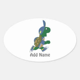 Running Turtle aanpassen Ovale Sticker