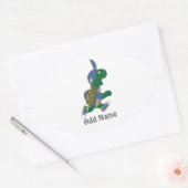 Running Turtle aanpassen Ovale Sticker (Envelop)