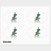 Running Turtle aanpassen Ovale Sticker (Vel)