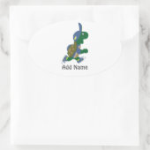 Running Turtle aanpassen Ovale Sticker (Tas)