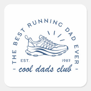 Running vader run club de beste loper vintage vierkante sticker