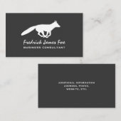 Running White Fox Silhouet | Wilde dieren Visitekaartje (Voorkant / Achterkant)