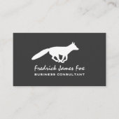 Running White Fox Silhouet | Wilde dieren Visitekaartje (Voorkant)