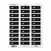 Running White Fox Silhouette Retouradres Etiket (Full Sheet)