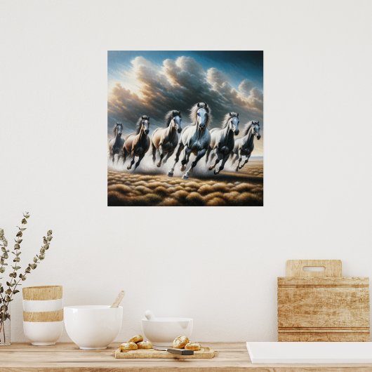 Running Wild Horses - Dynamic Natuur Art Print (Keuken)