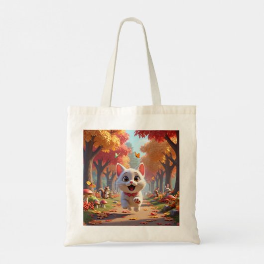Running Wild: The Forest Cat Tote, Adventures Tote Bag (Achterkant)