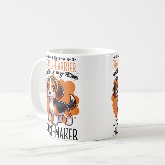 Running With Beagle-Harrier Koffiemok (Voorkant links)