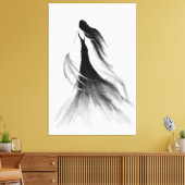 Running Woman Canvas Zwart-wit schilderij Afdruk (Insitu (Woonkamer))