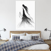 Running Woman Canvas Zwart-wit schilderij Afdruk (Insitu (Slaapkamer))