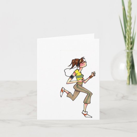 Running Women Notecard Kaart (Voorkant)