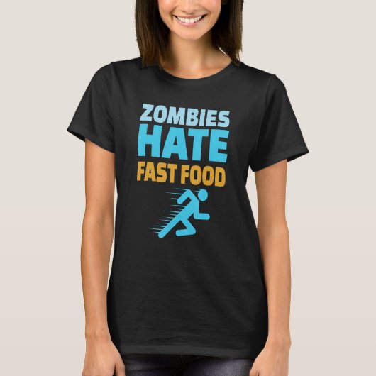 Running Zombies Hate Fast Food  Marathon Runner T-shirt (Voorkant)