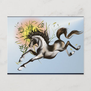 Runnung Horse-Briefkaart Briefkaart