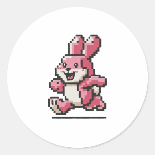 Runny Bunny Ronde Sticker (Voorkant)