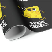 Runny Cheese Funny Food Pun Dark BG Cadeaupapier (Rol Hoek)