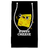 Runny Cheese Funny Food Pun Dark BG Klein Cadeauzakje (Voorkant)