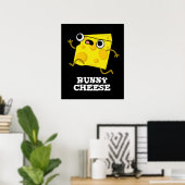 Runny Cheese Funny Food Pun Dark BG Poster (Thuiskantoor)