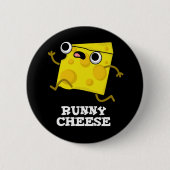 Runny Cheese Funny Food Pun Dark BG Ronde Button 5,7 Cm (Voorkant)