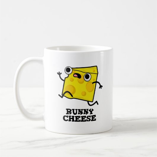 Runny Cheese Funny Food Pun Koffiemok (Links)