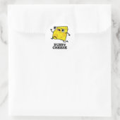 Runny Cheese Funny Food Pun Ronde Sticker (Tas)