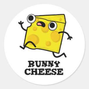 Runny Cheese Funny Food Pun Ronde Sticker