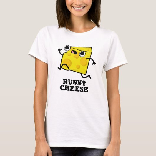 Runny Cheese Funny Food Pun T-shirt (Voorkant)