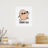 Runny Egg Funny Running Egg Pun Poster (Keuken)