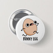 Runny Egg Funny Running Egg Pun Ronde Button 5,7 Cm (Voorkant /achterkant)