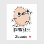 Runny Egg Funny Running Egg Pun Sticker (Vel)
