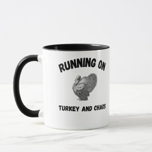 Runny on Turkey and Chaos Funny Thanksgiving mug Mok (Links)